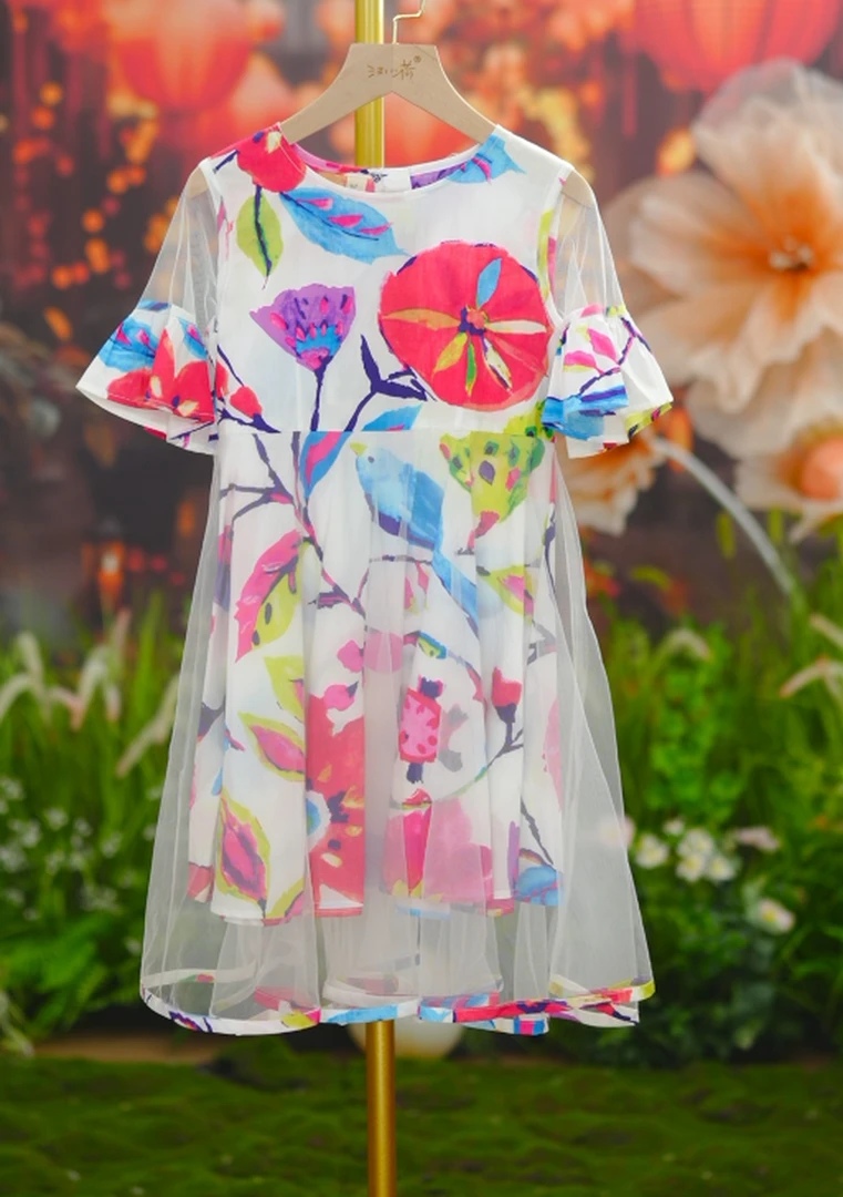 汪小荷品牌清货女童中国风2b裙子（连衣裙）XD22374-A