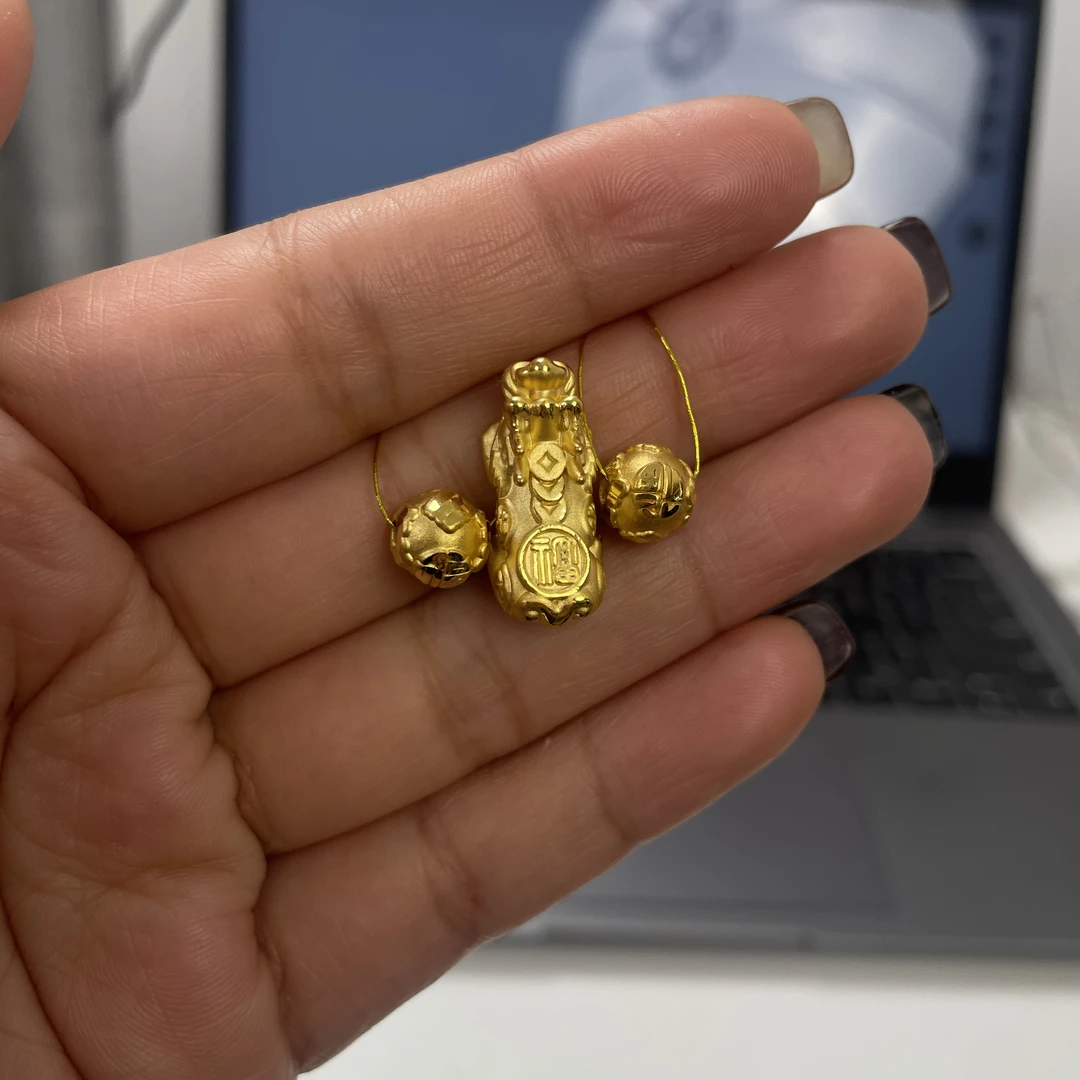 足金五福貔貅手串