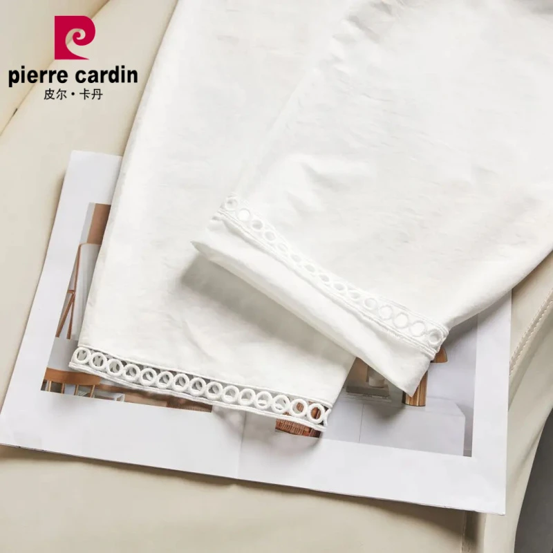 皮尔卡丹夏季薄款百搭气球裤2025新款时尚透气九分休闲裤女弹力显