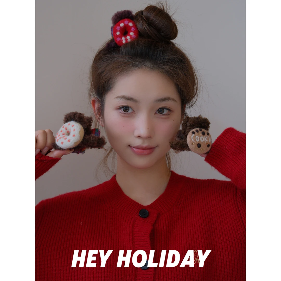 秋冬羊毛毡AB面抓夹蝴蝶结气质百搭少女发饰可爱发夹时尚简约韩版