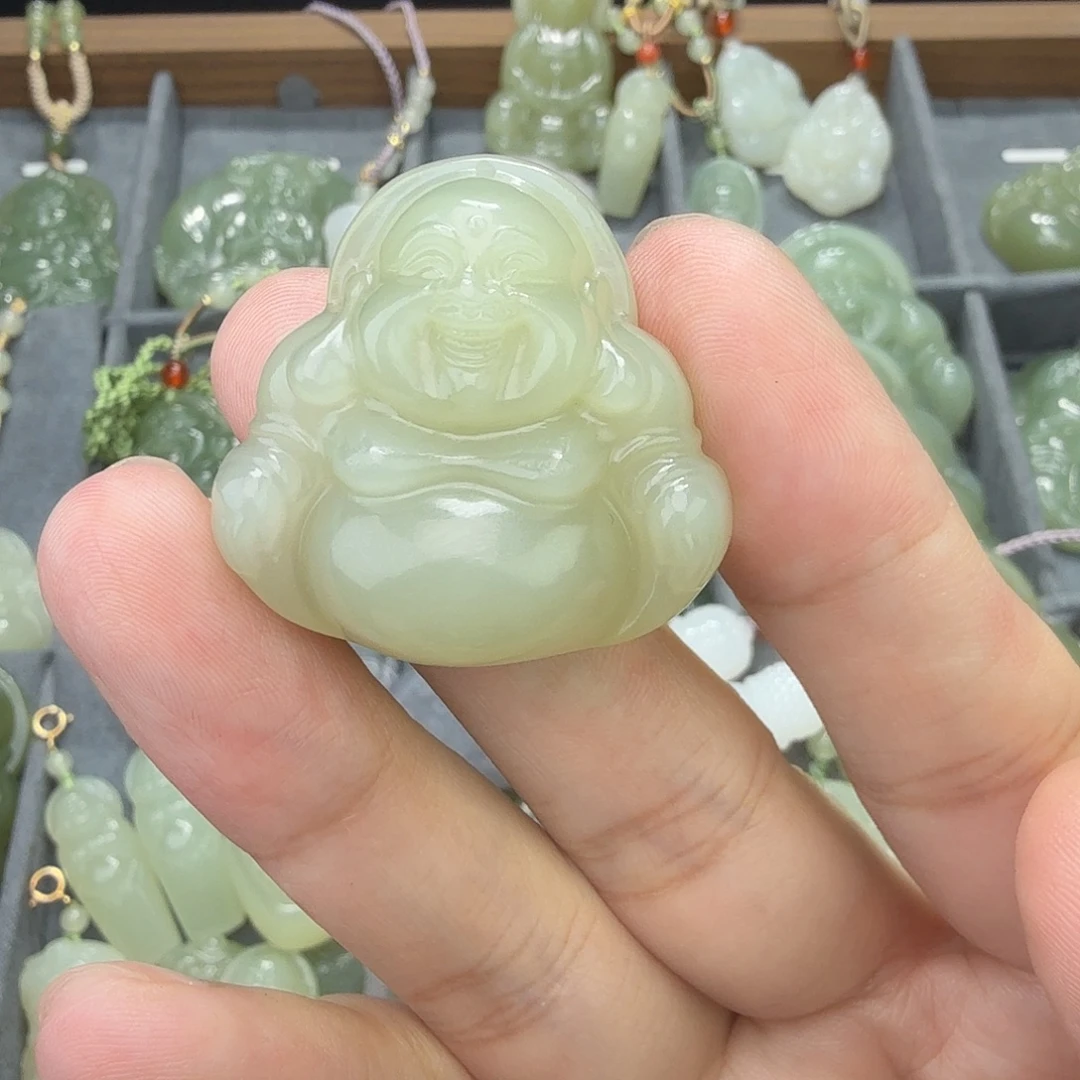 日***昭和田玉未镶嵌颈饰33mm佛公特价款