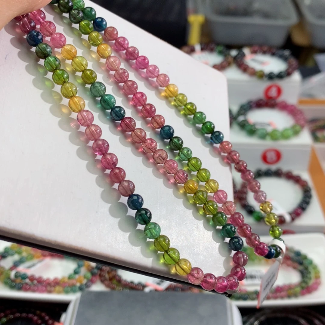 碧玺手链未镶嵌  5.4mm。