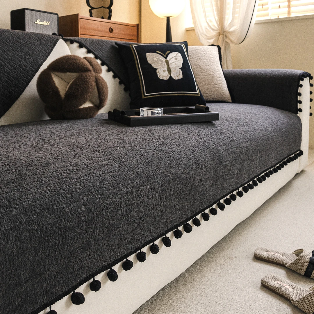 中古风雪尼尔沙发垫四季通用2025年新款防滑坐垫高级感沙发盖布巾