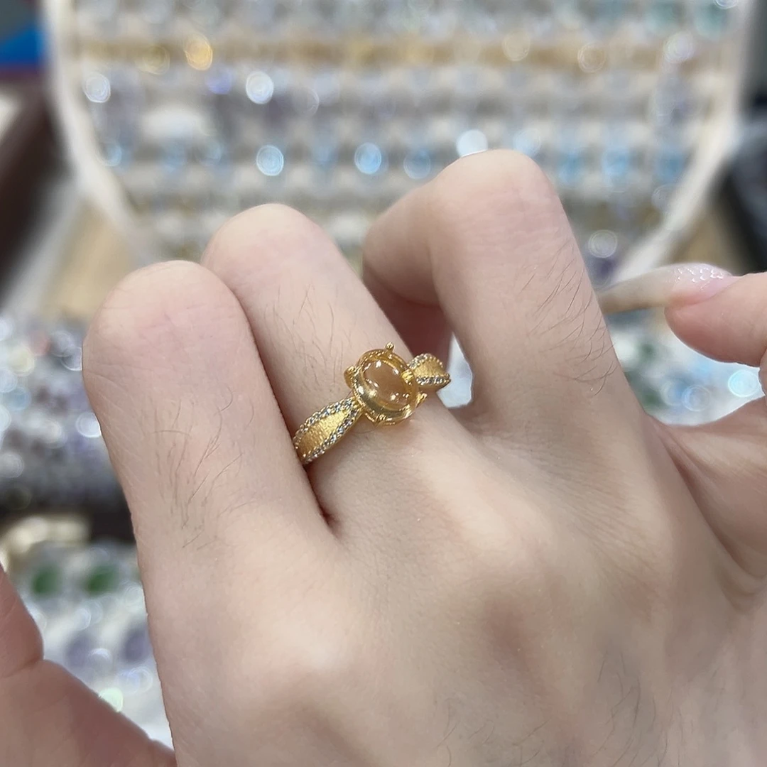 一***年戒指黄晶银S925镶嵌