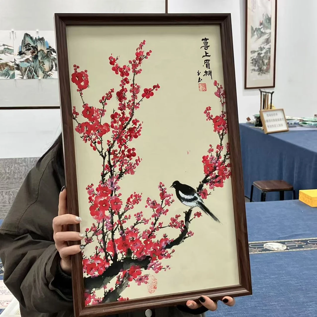 33*53横幅-花鸟喜上眉梢/张涛（带框）