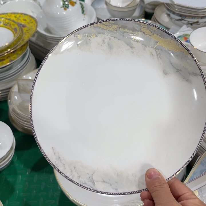 瓷片海岸八寸浅盘四个微瑕