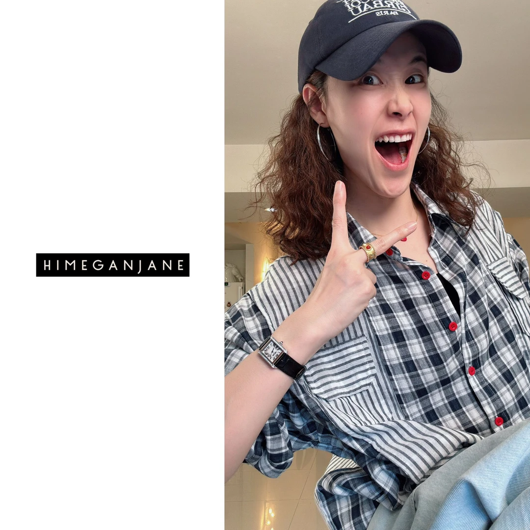 HIMEGANJANE 进口100%棉 定制纱布面料 拼接撞色条纹格子衬衫7016