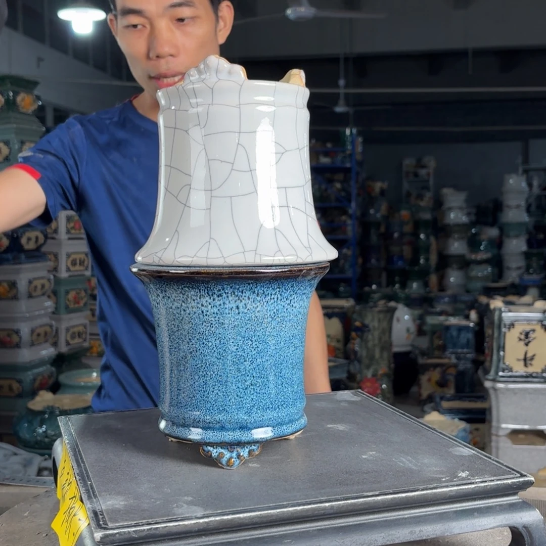 一风堂石湾花盆 内12*12微瑕泥子