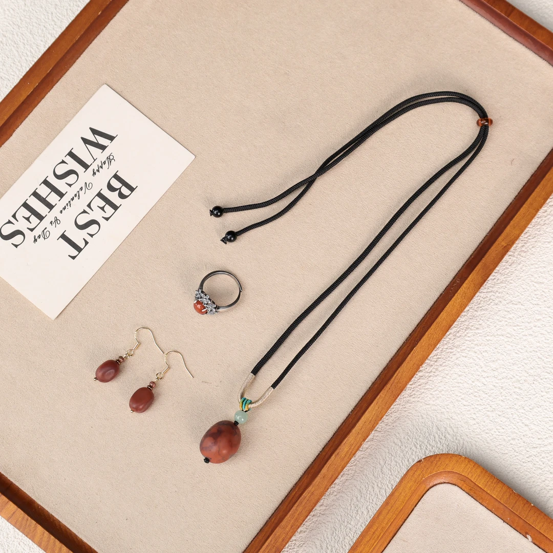 合金项链  LZ4747南南随型单颗绳编项链