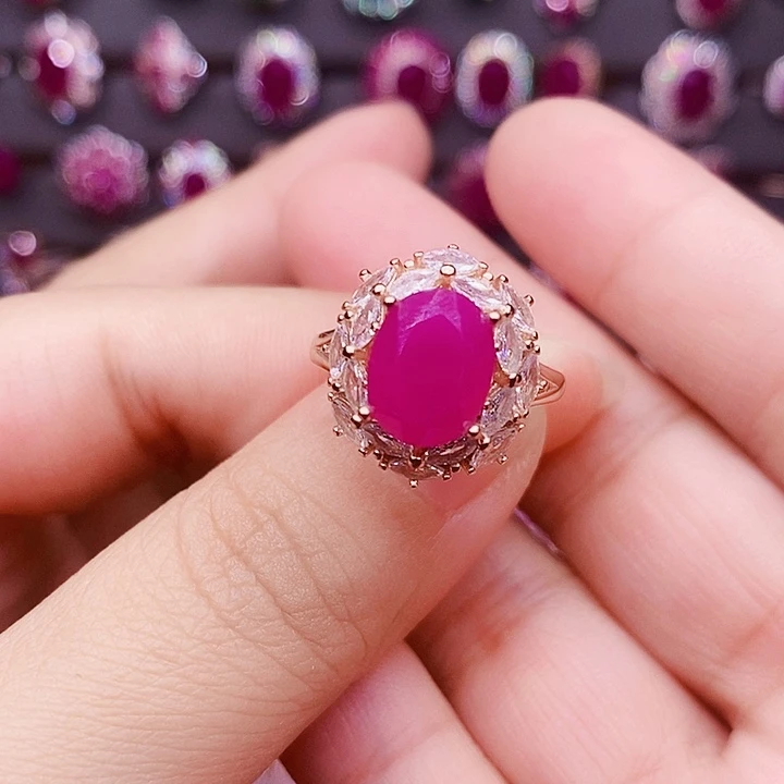 银S925镶嵌红宝石戒指