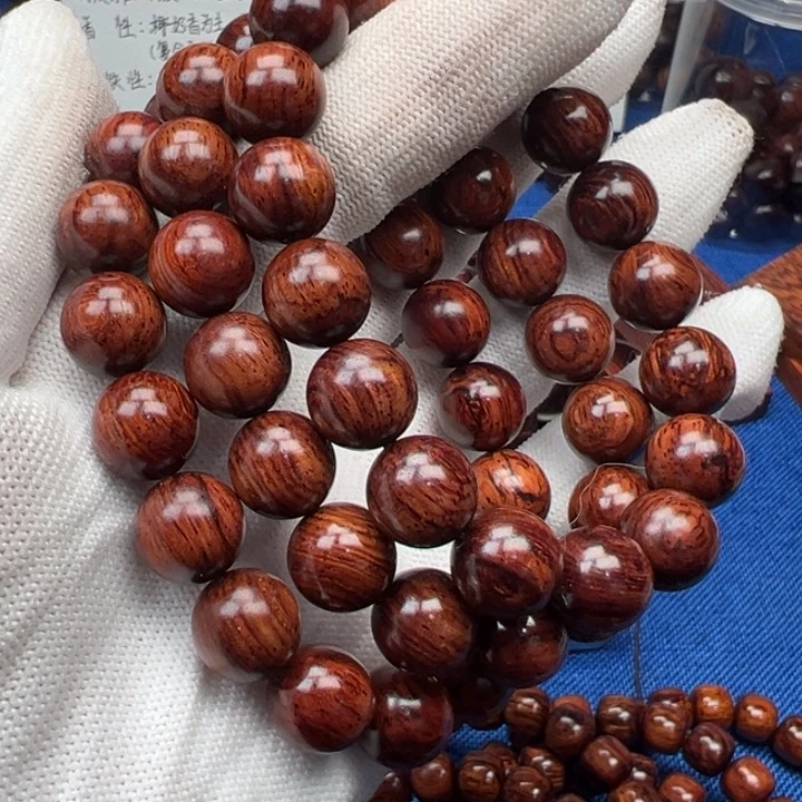 花梨木类红降12圆珠黄肉满油单圈