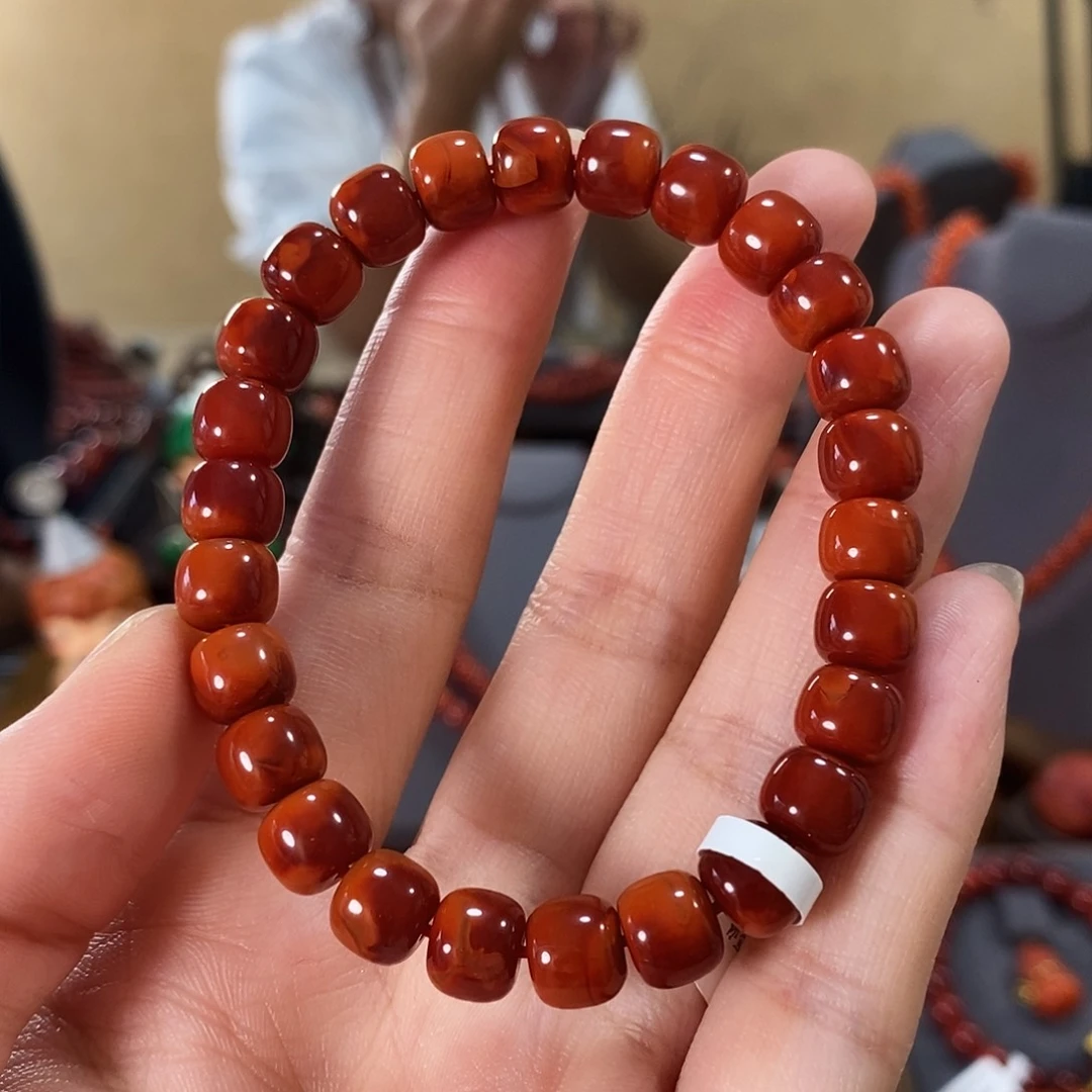 未镶嵌单圈8m m南红玛瑙