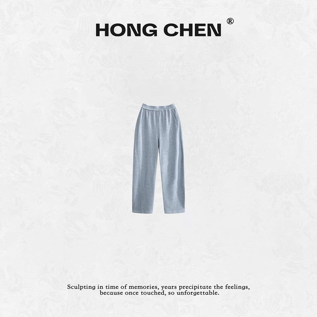 【虹辰·璀璨星河】高端时尚优雅镶钻加绒加厚高级感休闲卫裤-HC2112