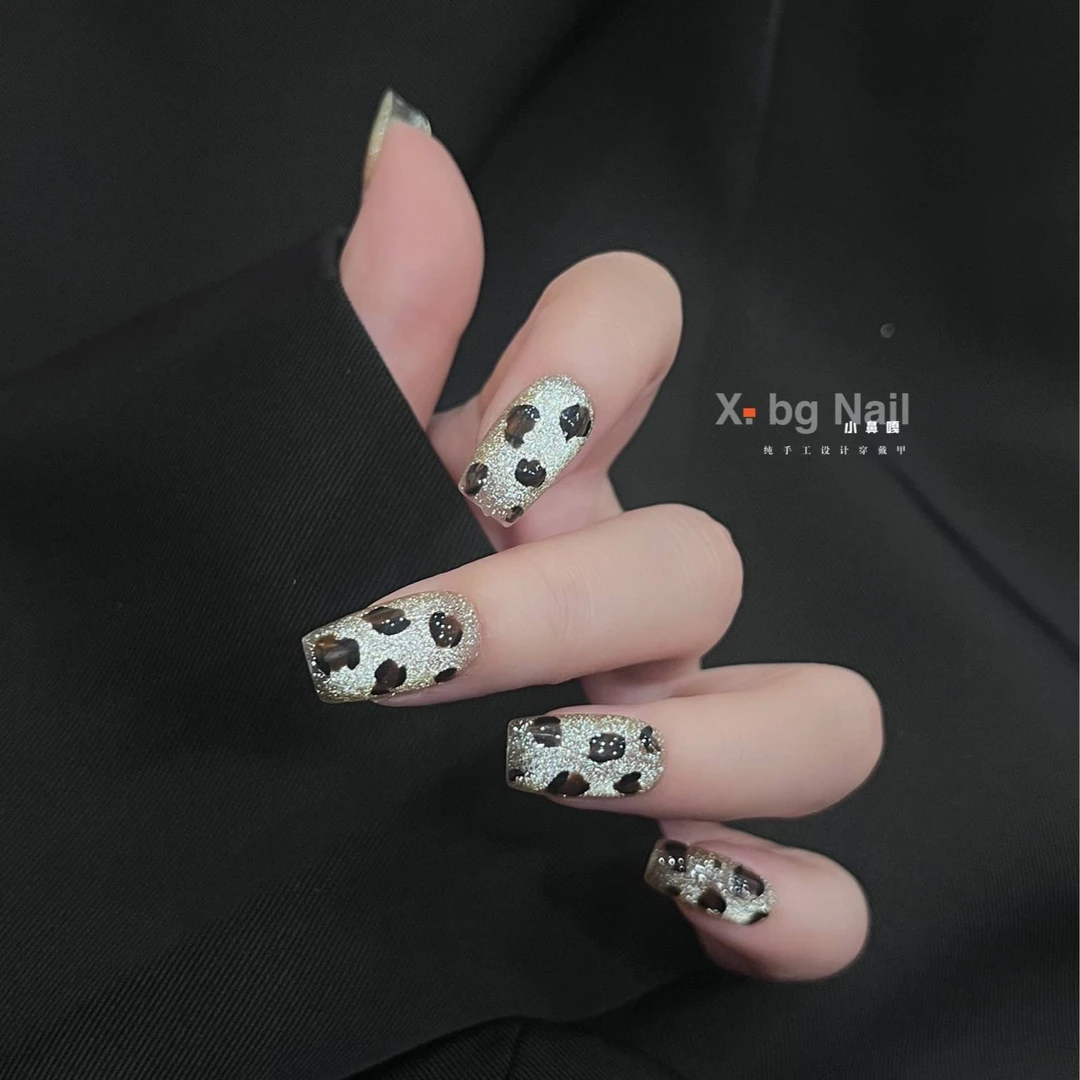 【金刚豹】X_bg Nail小鼻嘎个性豹纹猫眼显白穿戴甲多甲型可选