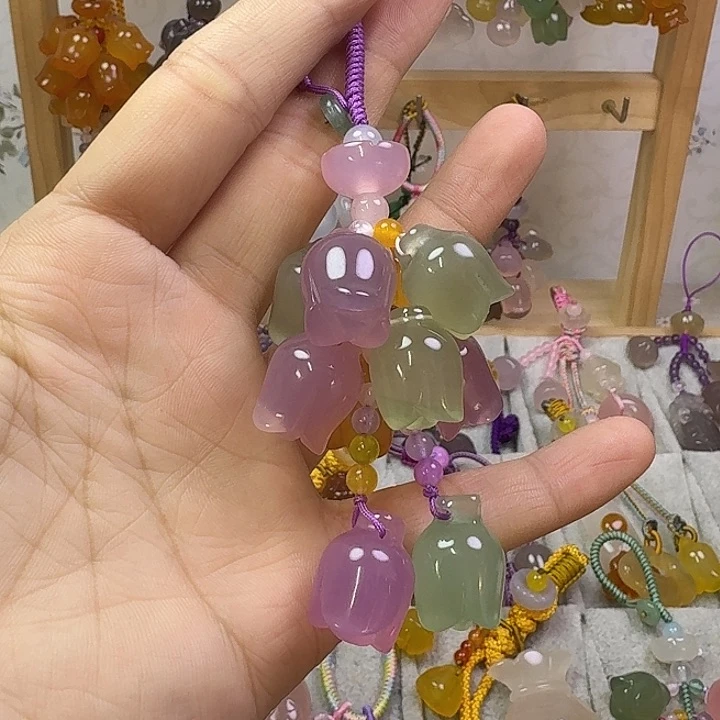 钥匙挂件，福利款，彩色铃兰花