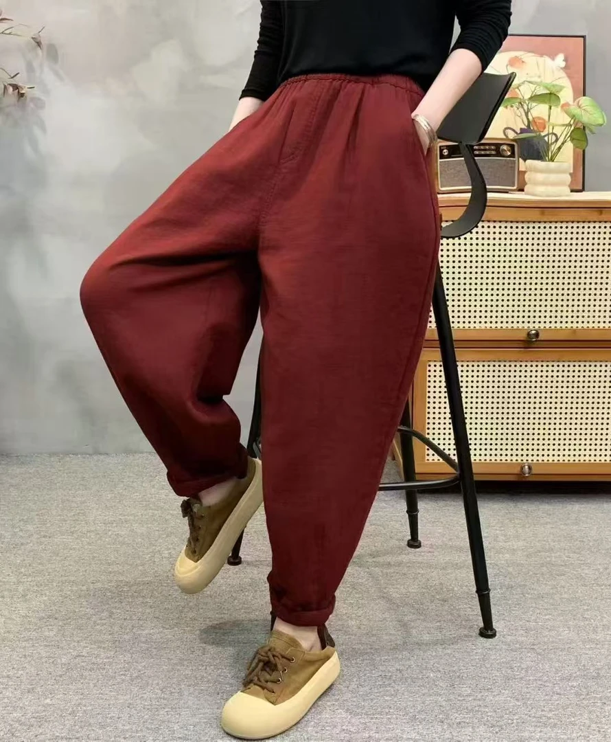 女士高腰百搭休闲裤