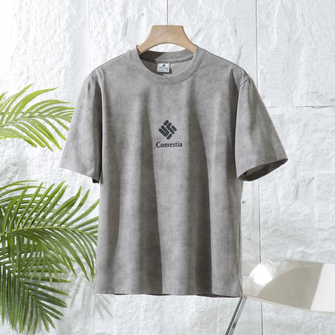 春夏新款潮流插肩印花扎染宽松百搭情侣短袖T恤男士纯棉时尚休闲