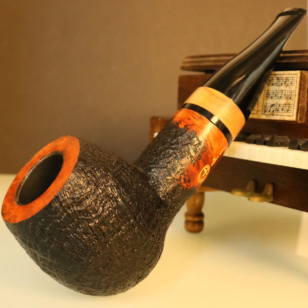 意大利Sangreal皮革工艺大河豚手工石楠木烟斗