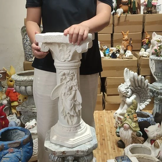 合成树脂氧化镁天使罗马柱摆件一个