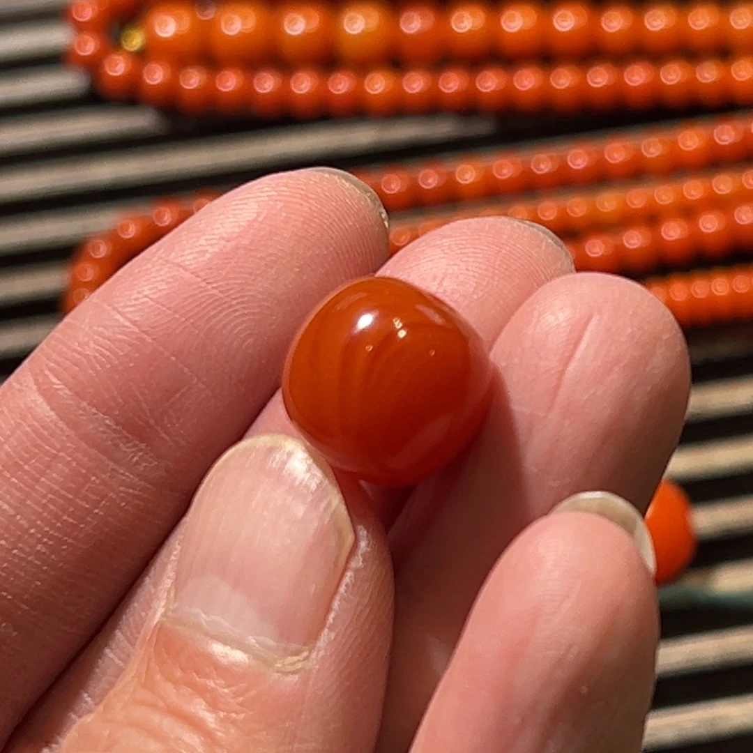 南红玛瑙未镶嵌配饰滴水洞老型珠 13.8mm