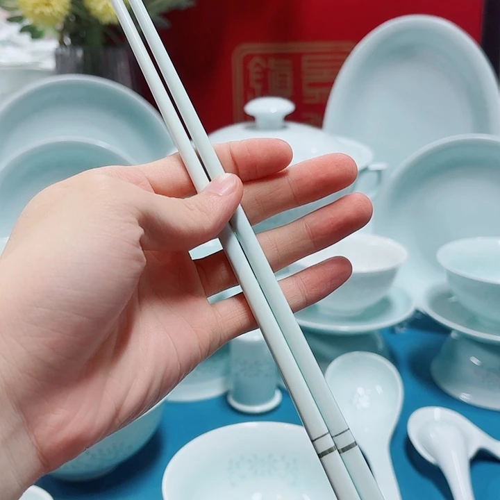 平***迹陶瓷影青陶瓷筷子六双