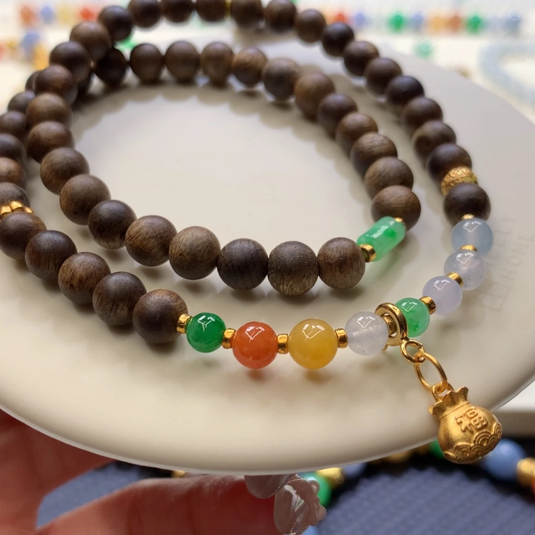 定制翡翠未镶嵌 毛货抛光定制 双圈多宝 圈粉买断价