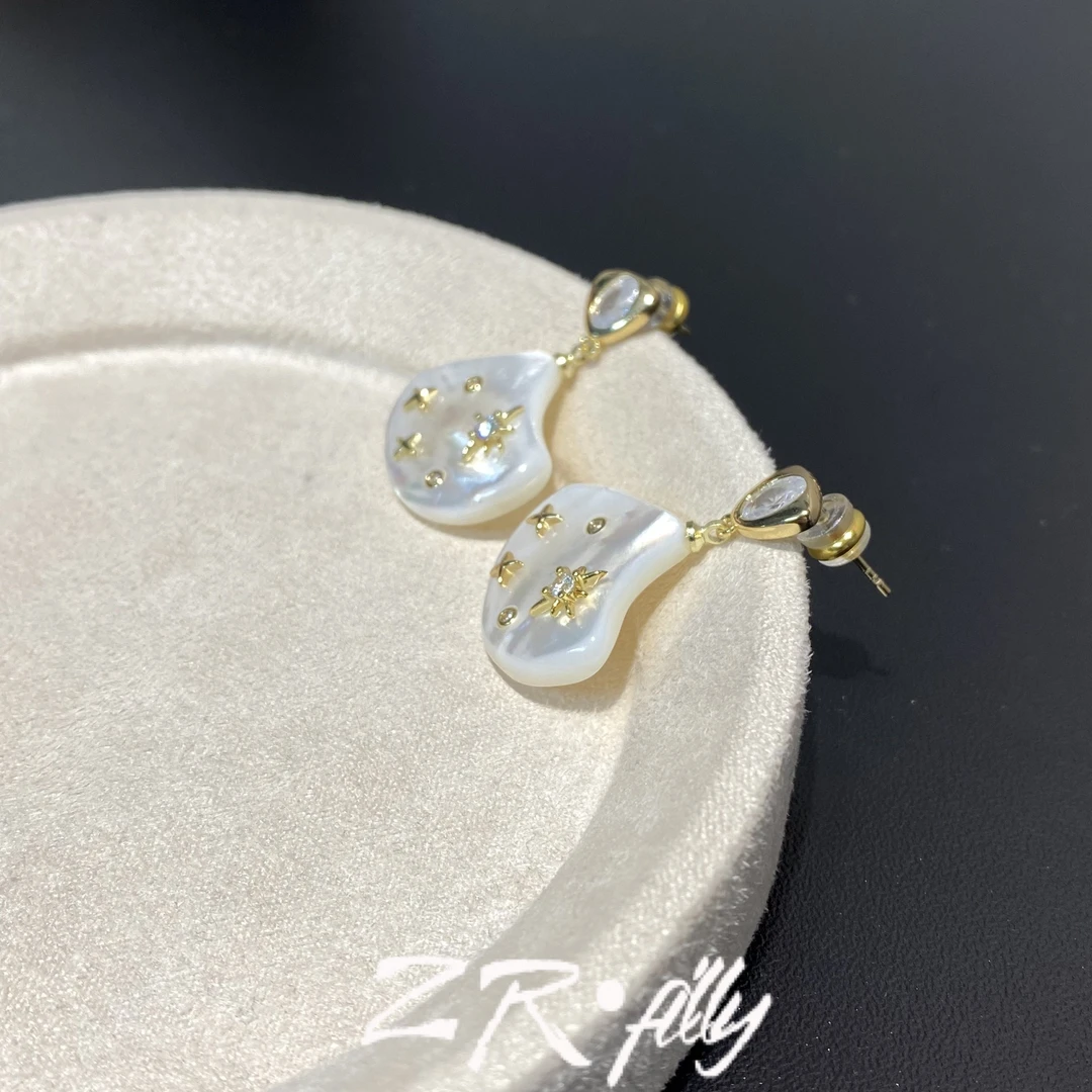 铜合金贝壳耳饰 个性百搭耳饰6842