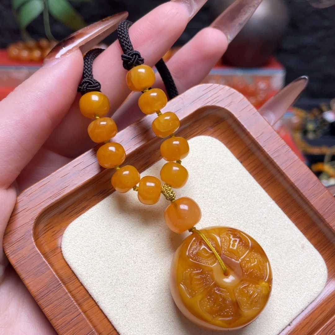 蜜蜡未镶嵌颈饰项链