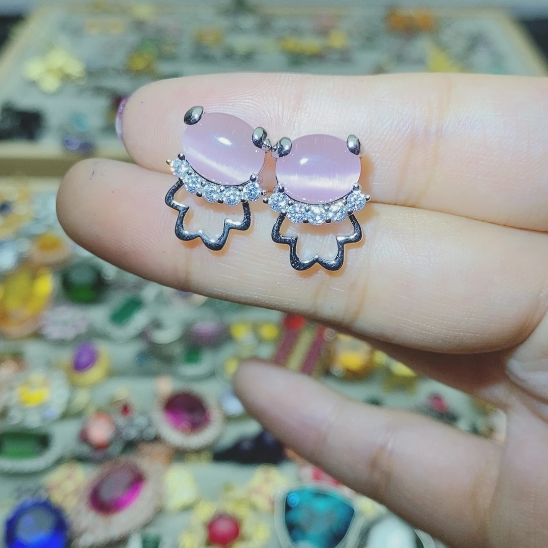 【闪购商品】托帕石耳饰银S925镶嵌