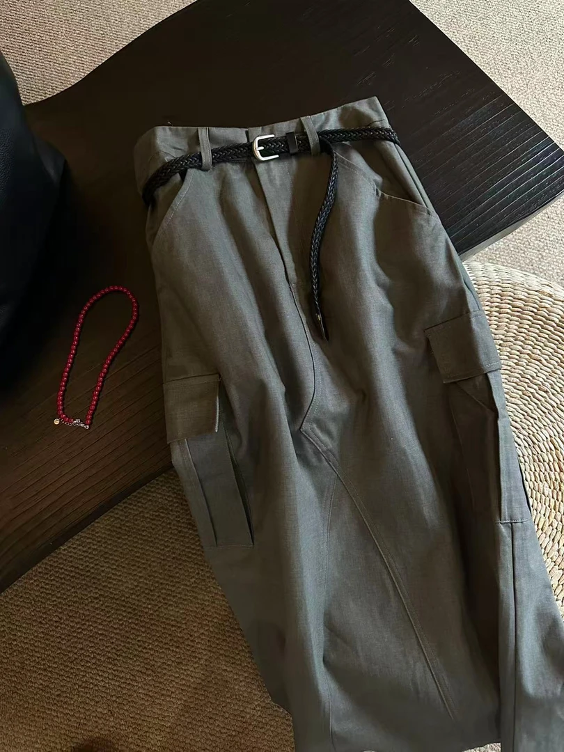 ZCANAL.韩系直筒工装半身裙