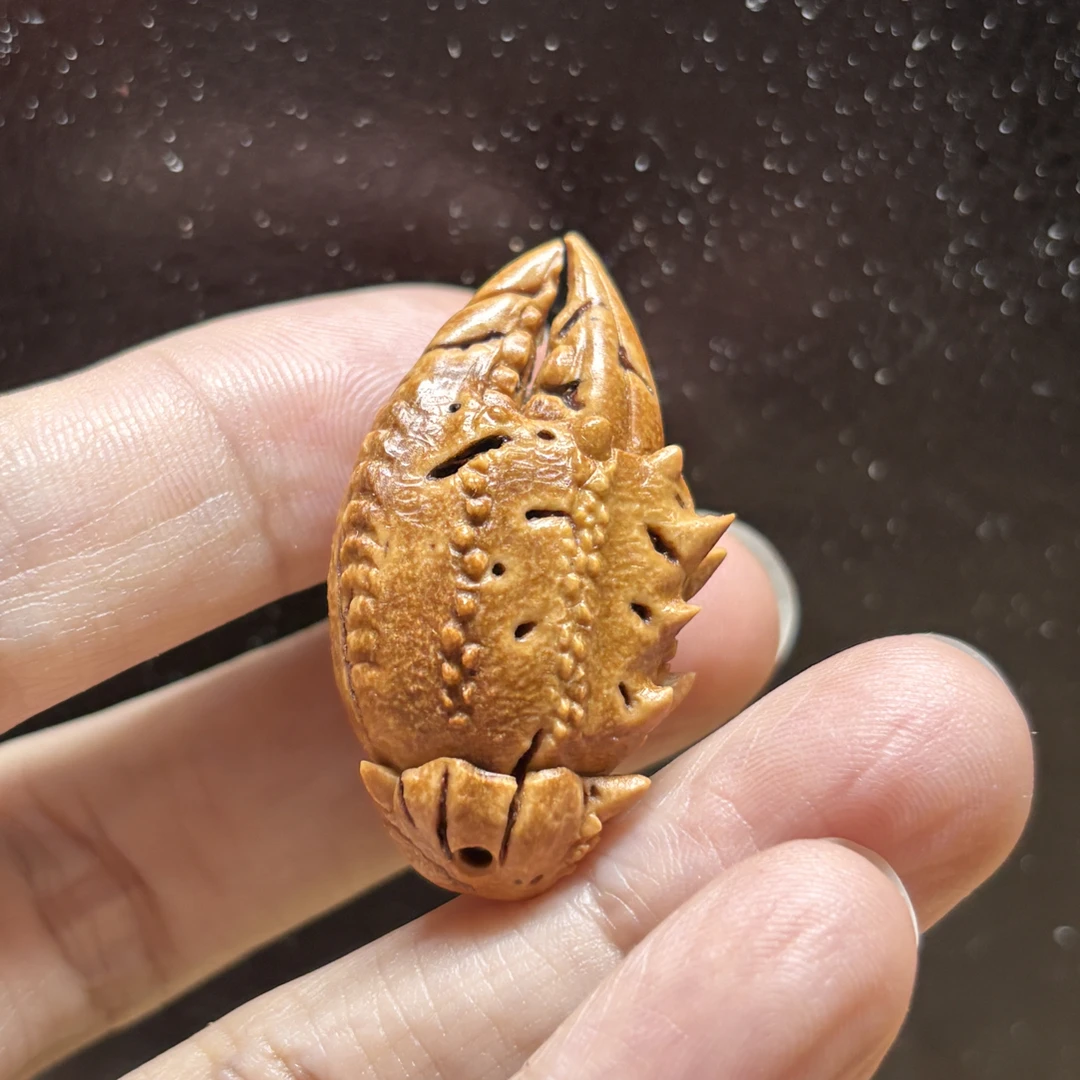 一物一图手工雕刻桃核蟹钳文玩配饰男女车包包钥匙扣挂件礼品核雕