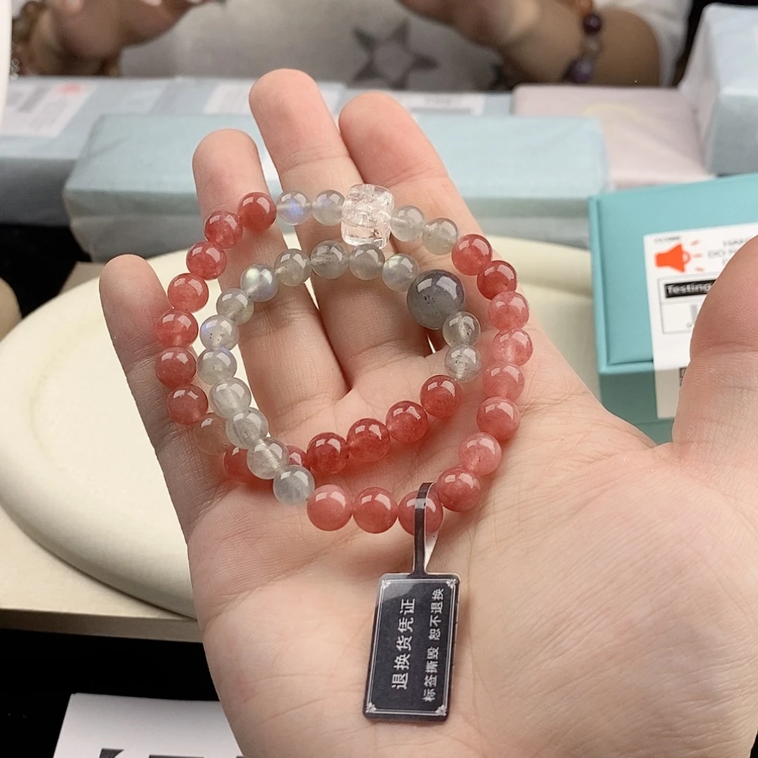 手链水晶银S925镀金镶嵌