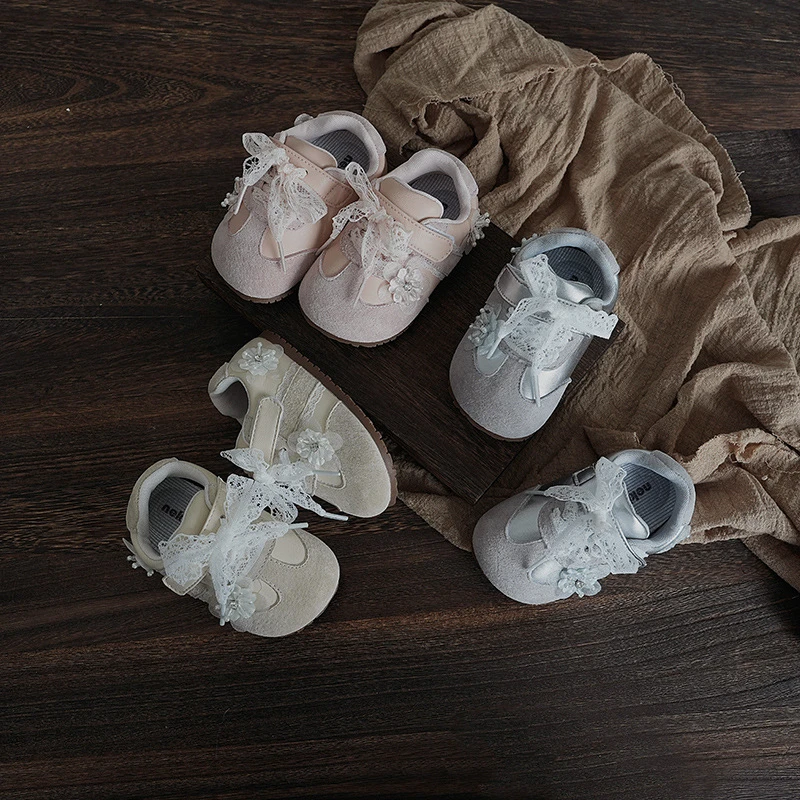 25306女宝宝运动鞋2025秋季新款软底花边公主鞋婴幼儿休闲德训鞋