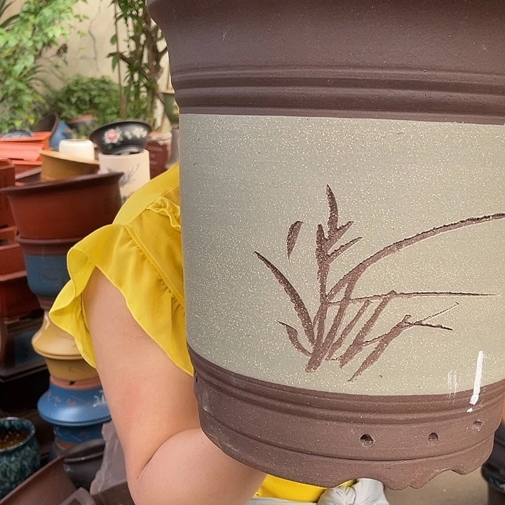 24绿色高栏花盆紫砂花盆紫砂