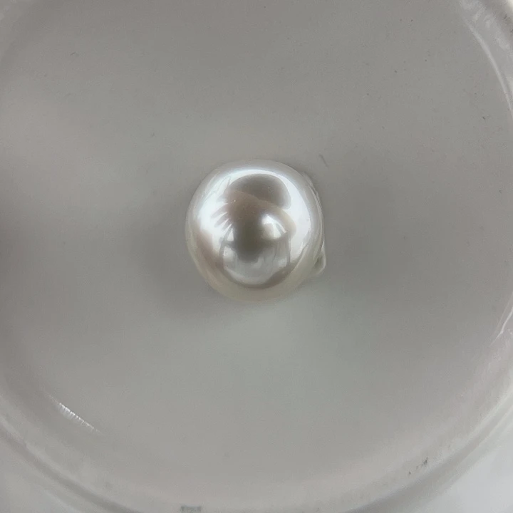 海水珍珠耳饰未镶嵌12.6mm 澳白 款后显圆H7