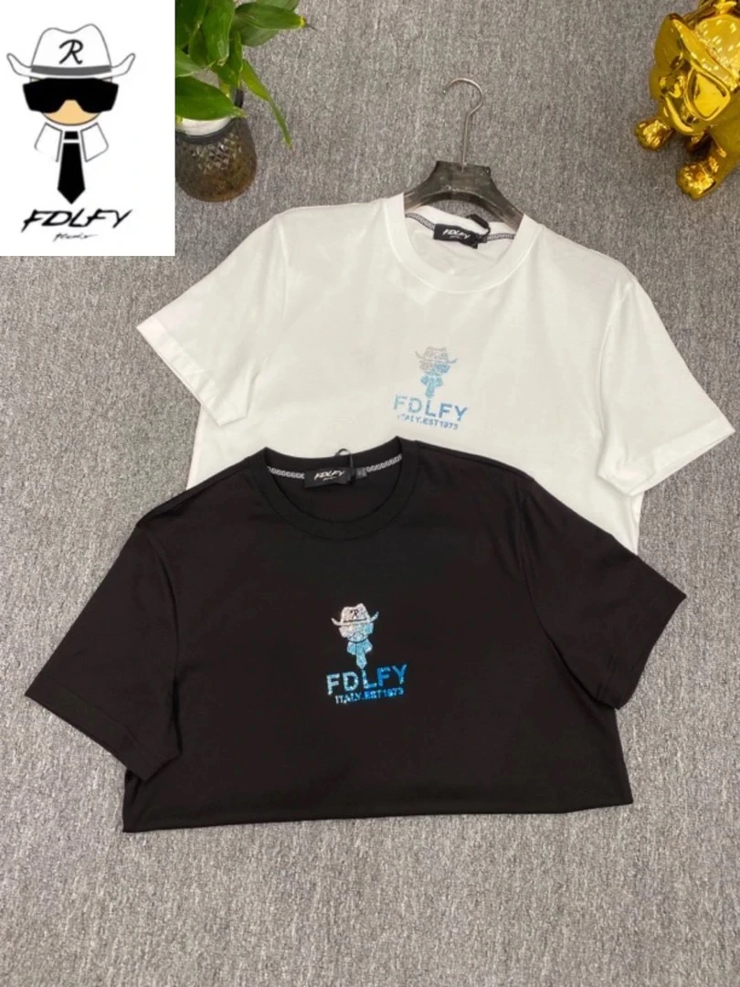 【欧洲名店】FDLFY老佛爷正品蓝钻时尚黑白T恤56007