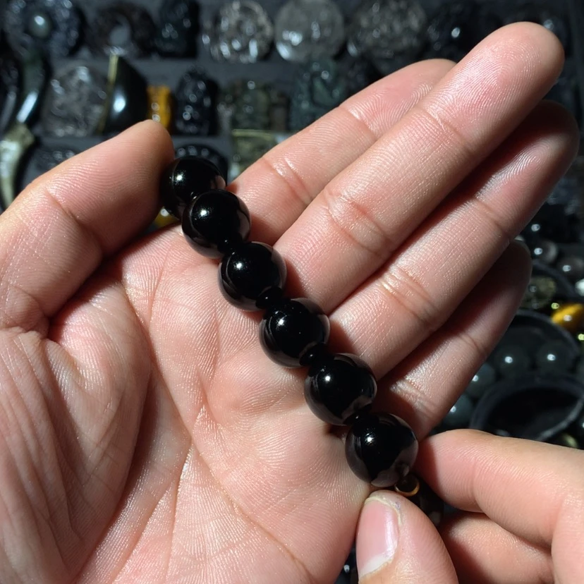 【闪购商品】黑曜岩手串未镶嵌福*