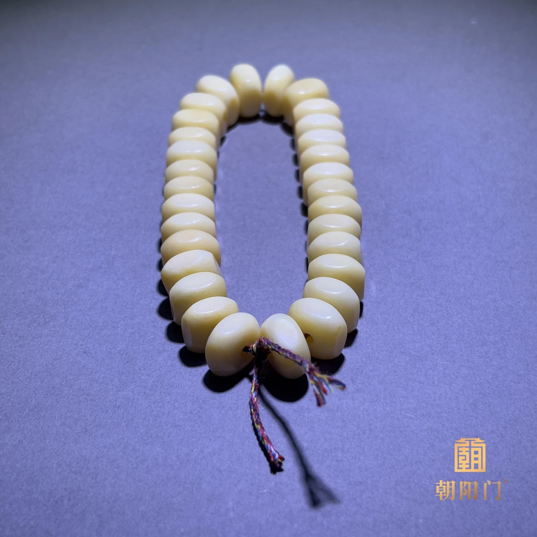 【D6210】“小奶砖”牛骨六方片珠手串素串油润奶黄