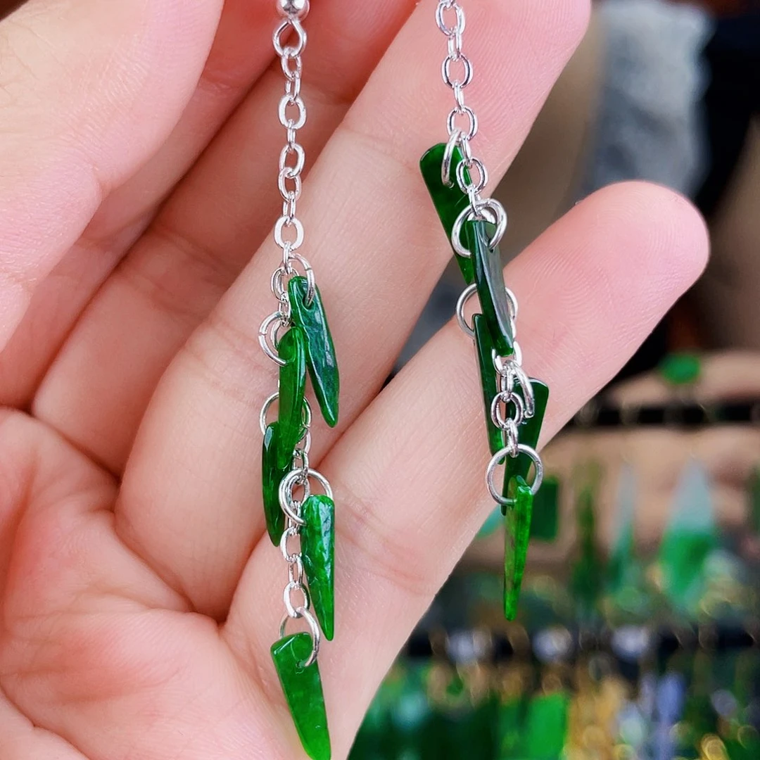 翡翠未镶嵌耳饰饰品