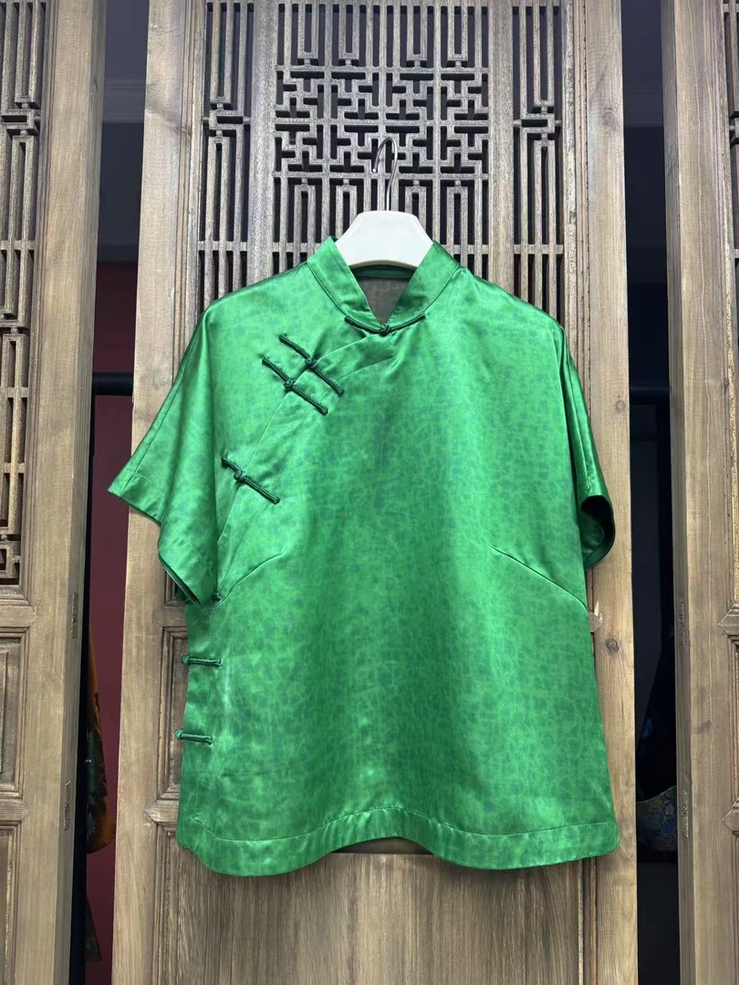 云喜原创红云纱单层短袖小姐姐服