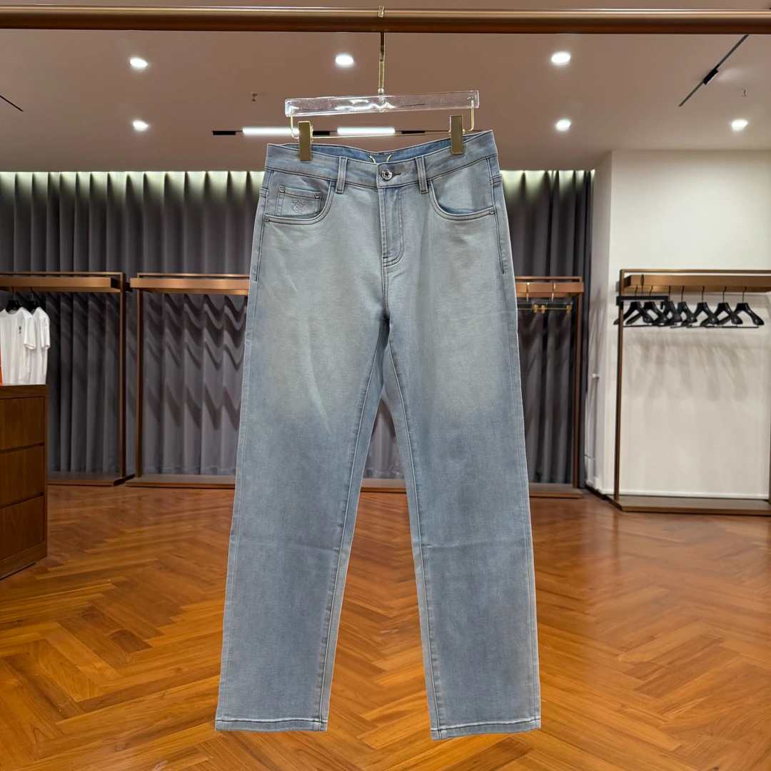 小直筒商务冰蓝色1978简约主义时尚男牛仔裤弹力轻奢百搭休闲舒适