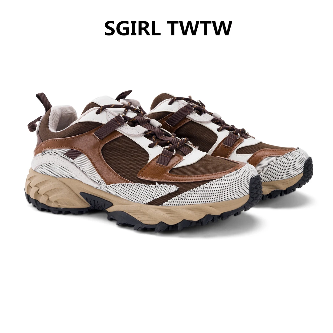 SGIRL TWTW2025年秋季新款真皮拼布百搭厚底时尚休闲鞋老爹鞋女鞋