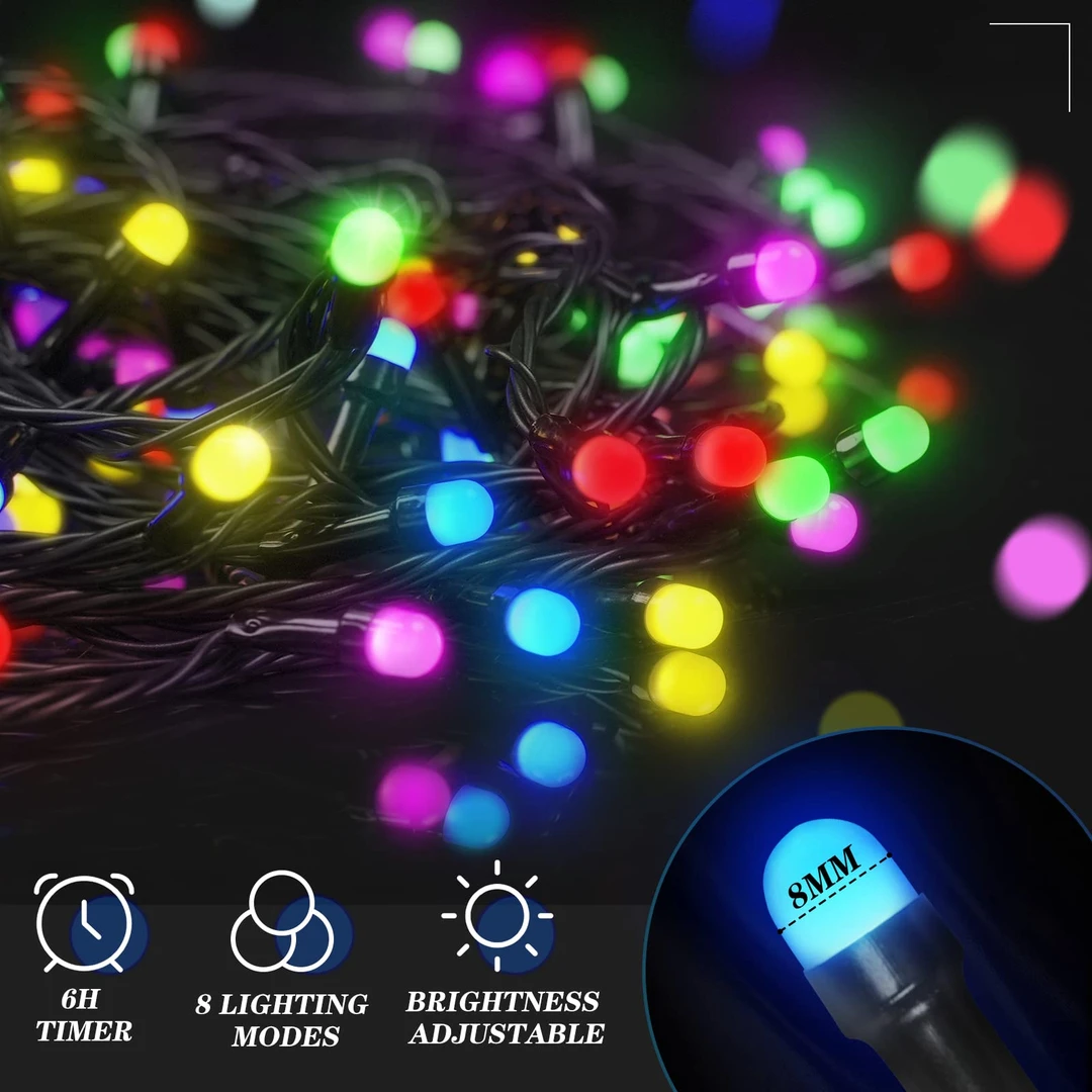 【20米200灯】太阳能水晶灯串户外庭院灯免安装易收纳防水防雨