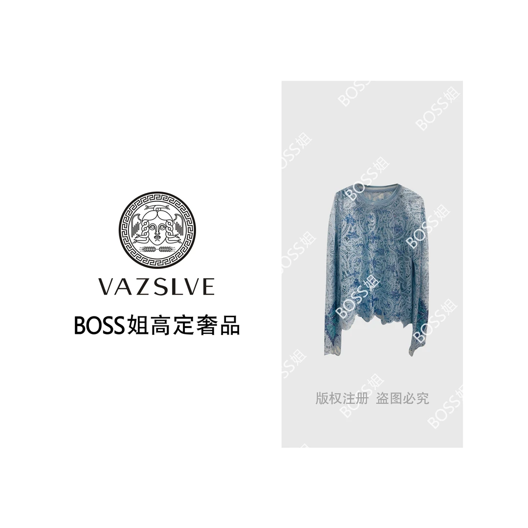 【VAZSLVE/全新奢品】捡漏 “时空密语”蝴蝶结蕾丝衫长袖RS11879M