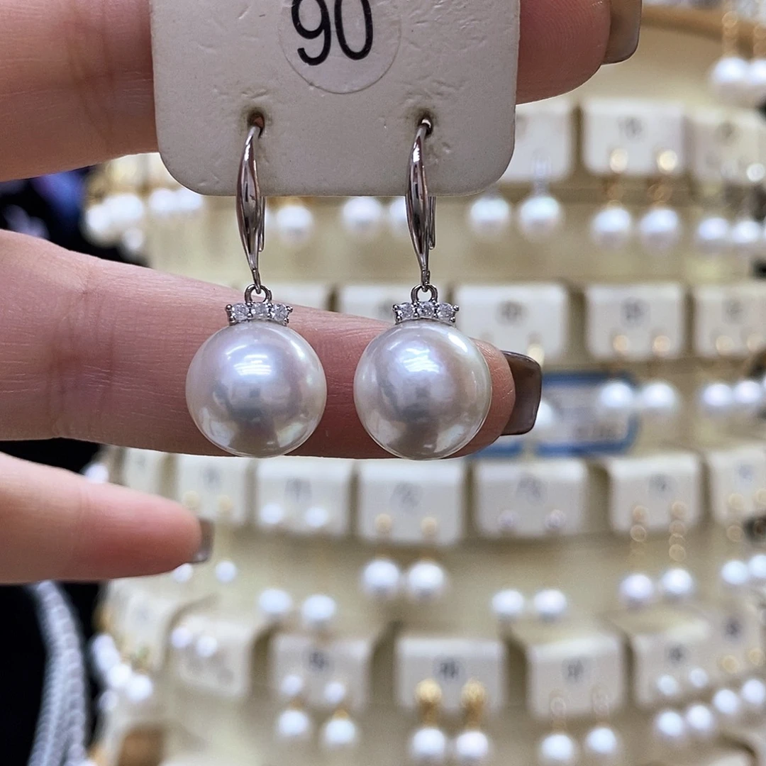 淡水珍珠耳饰银S925镶嵌