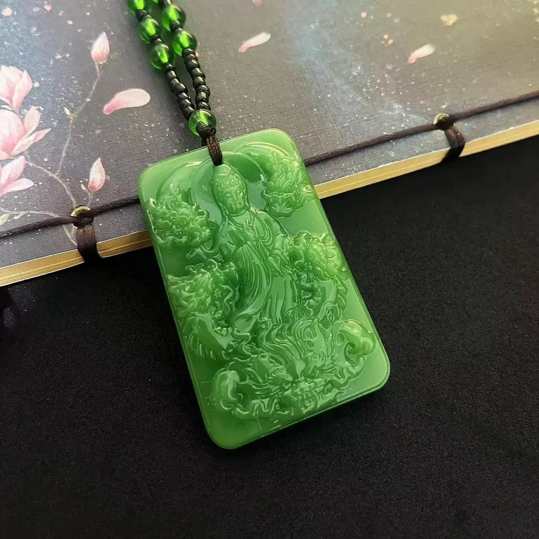 碧绿九龙观音时尚吊坠项链060