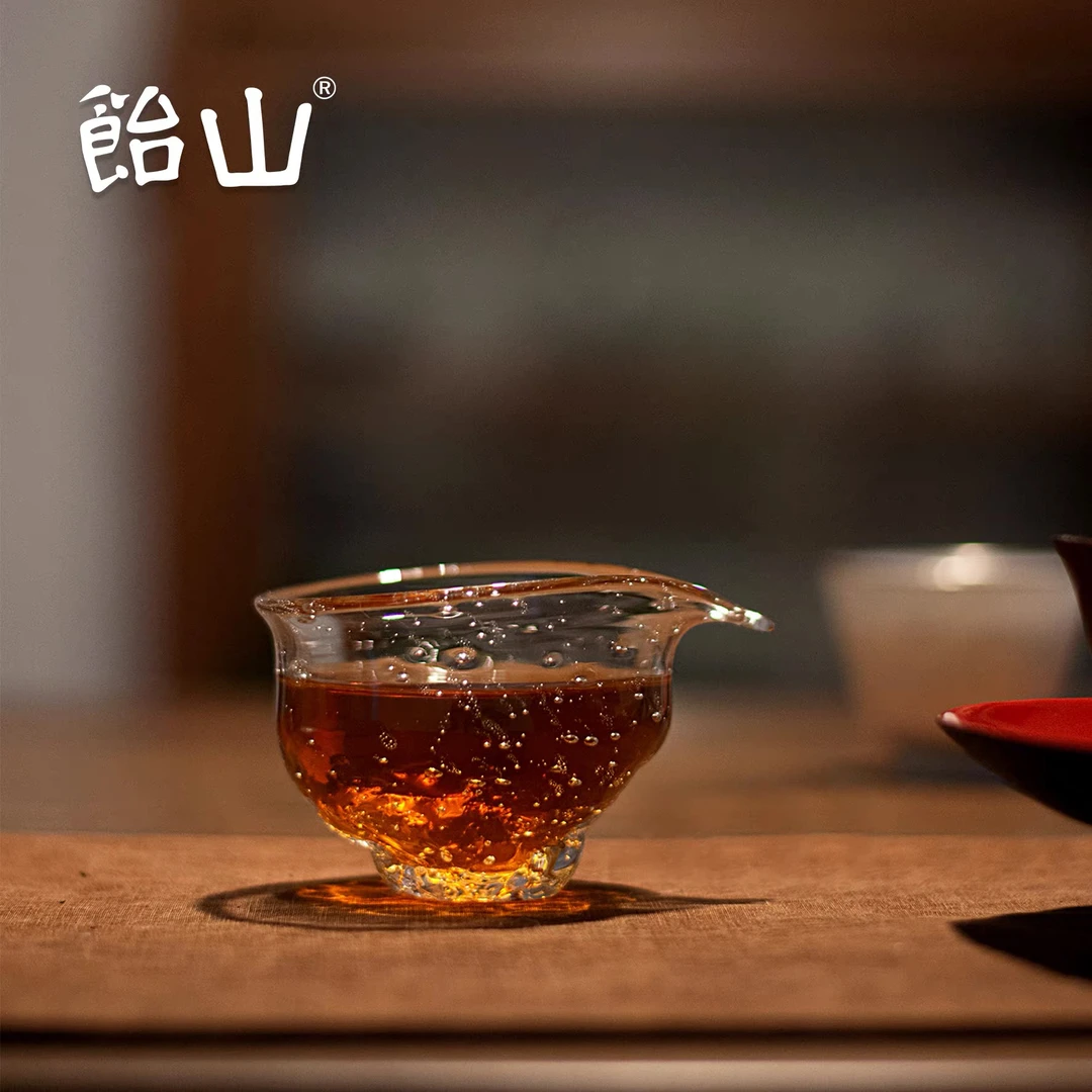 【饴山琉璃】顽石公杯创意家用,纯手作!原创设计透明茶海分茶器水具