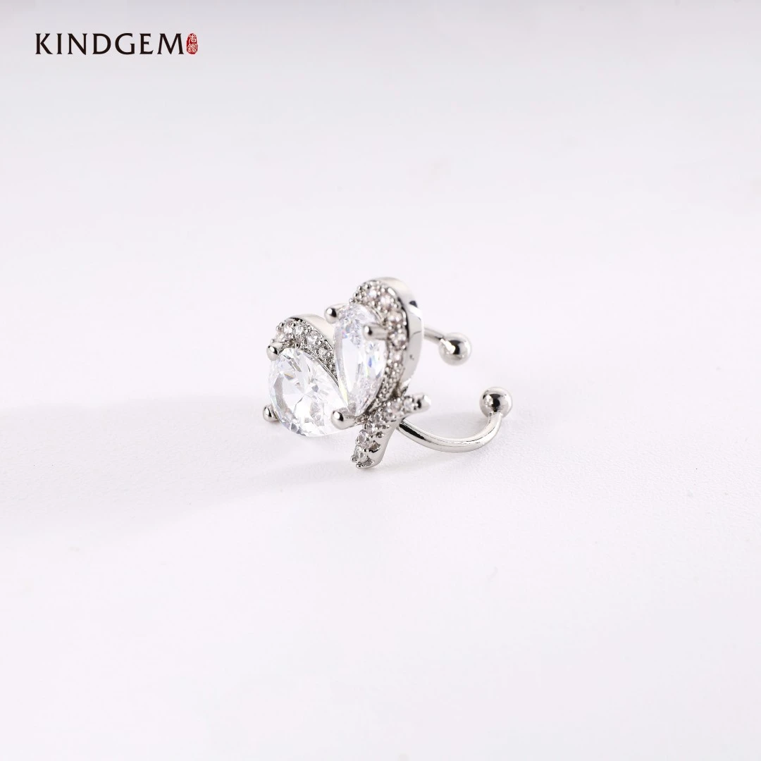 铜合金锆石耳饰 精致蝴蝶氛围感耳骨夹（单只）BR27XQEC-25806