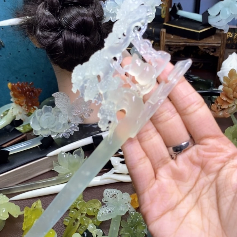 【闪购商品】未镶嵌蛇纹石玉发饰财****～