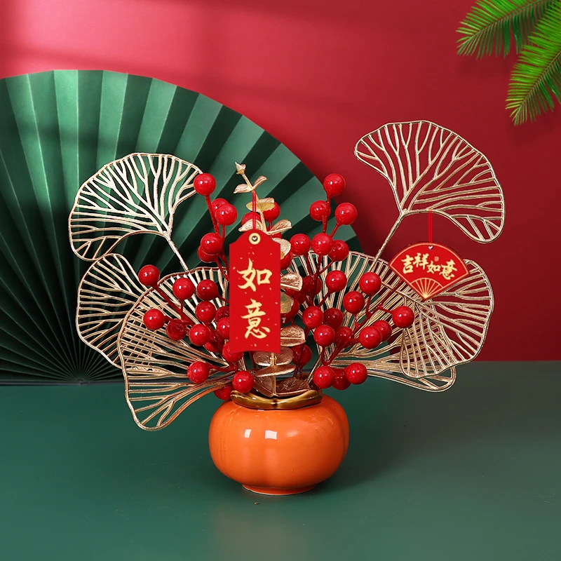 柿柿如意红果小摆件